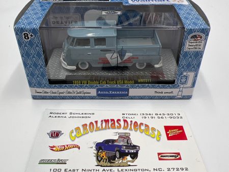 M2 Machines Walmart Exclusive Auto-Thentics 1959 VW Double Cab Truck USA Model Light Blue WMTS11 For Sale