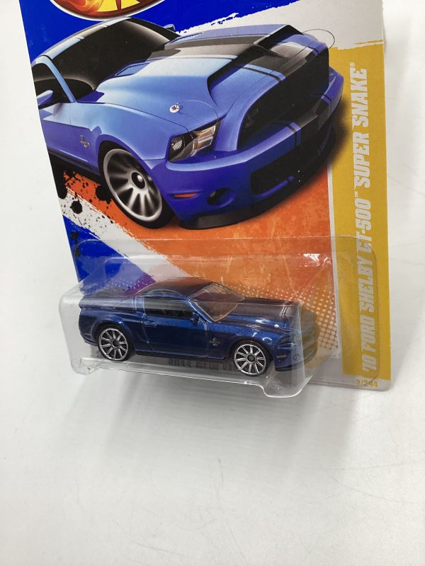 2011 Hot Wheels #3 10 Ford Shelby GT-500 Super Snake Blue 25H Online Sale