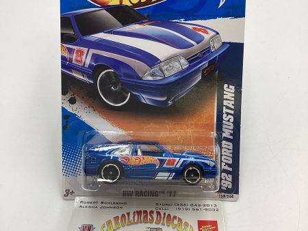 2011 Hot Wheels HW Racing #159 92 Ford Mustang Blue Green Lantern Card 19C Cheap