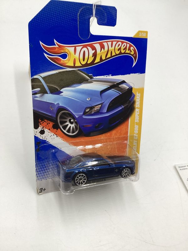 2011 Hot Wheels #3 10 Ford Shelby GT-500 Super Snake Blue 25H Online Sale