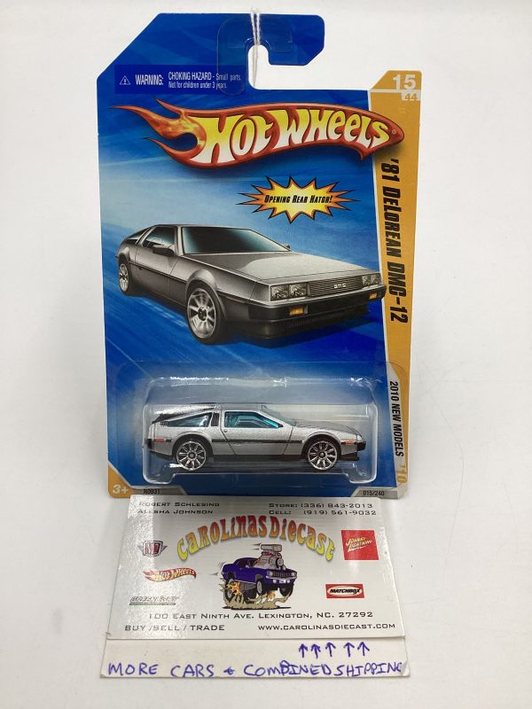 2010 Hot Wheels New Models #15 81 DeLorean DMC-12 Silver Online Sale