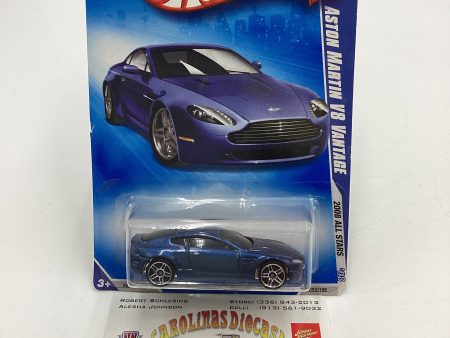 2008 Hot Wheels All Stars #55 Aston Martin V8 Vantage Blue 105A Hot on Sale