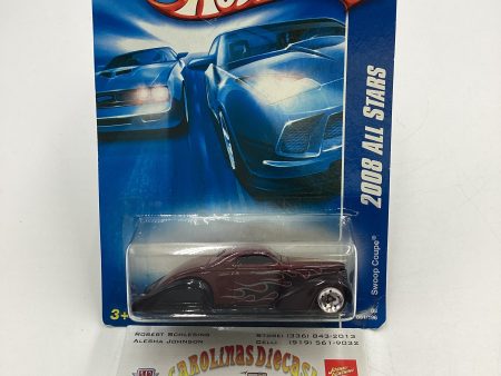 2008 Hot Wheels All Stars #51 Swoop Coupe Maroon Z2 For Sale