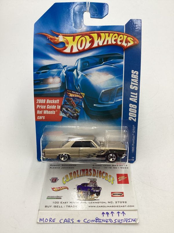 2008 Hot Wheels All Stars #70 1965 Pontiac GTO Gold Alt Art Card Kmart Exclusive 239B on Sale