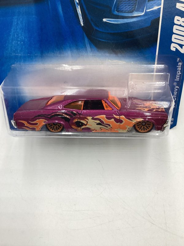 2008 Hot Wheels All Stars #58 65 Chevy Impala Purple Bad J Hook 18F For Cheap