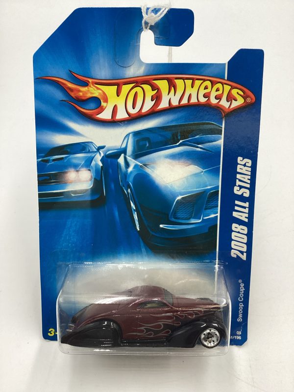 2008 Hot Wheels All Stars #51 Swoop Coupe Maroon Z2 For Sale