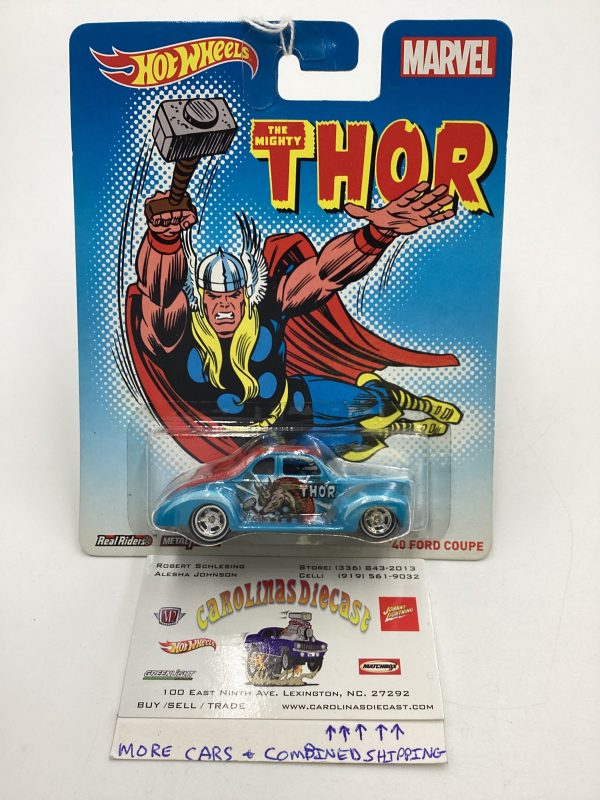 Hot wheels Pop Culture Marvel The Mighty Thor 40 Ford Coupe Light Blue 268A Supply