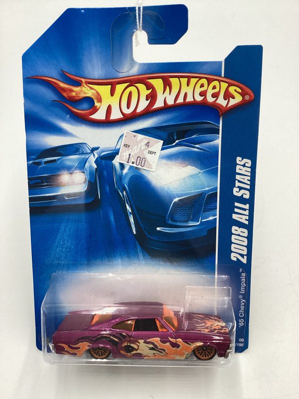 2008 Hot Wheels All Stars #58 65 Chevy Impala Purple Bad J Hook 18F For Cheap