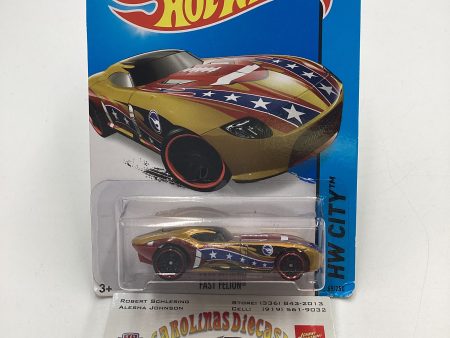 2015 Hot Wheels Treasure Hunt #69 Fast Felion Gold US Card 276C Cheap