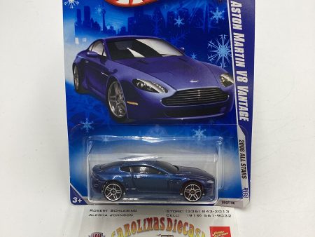 2008 Hot Wheels All Stars #55 Aston Martin V8 Vantage Blue Target Snowflake Card 237F Online