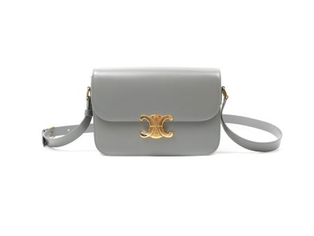 Celine Medium Triomphe Bag Zinc Shiny Calfskin Discount