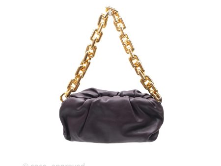 Bottega Veneta Chain Pouch Brown Calfskin Gold Hardware For Sale