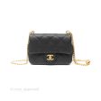 Chanel Mini Flap Bag Heart Adjustable Chain Black Caviar Aged Gold Hardware For Discount