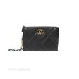 Chanel 19 Pouch Black Shiny Goatskin Mixed Hardware Supply