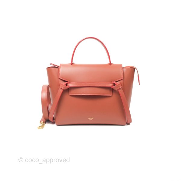 Celine Micro Belt Bag Terracotta Smooth Leather Gold Hardware Online Hot Sale