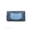 Chanel Flap Bag Tweed Blue Silver Hardware For Cheap