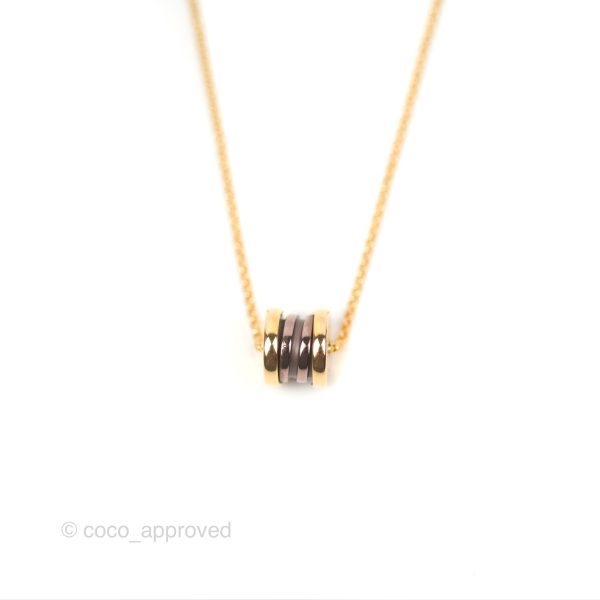 Bvlgari Zero1 Mini Necklace Black Ceramic 18K Pink Gold on Sale