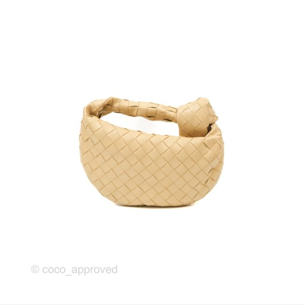 Bottega Veneta Mini Jodie Clutch Bag Intrecciato Porridge Lambskin Gold Hardware Hot on Sale