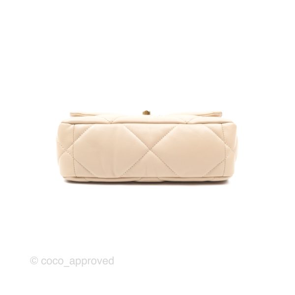 Chanel 19 Small Beige Lambskin Mixed Hardware Fashion