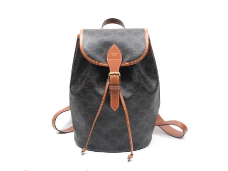 Celine Medium Folco Backpack in Triomphe Canvas Calfskin Cheap