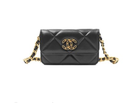 Chanel 19 Clutch With Chain Black Lambskin Mixed Hardware For Cheap