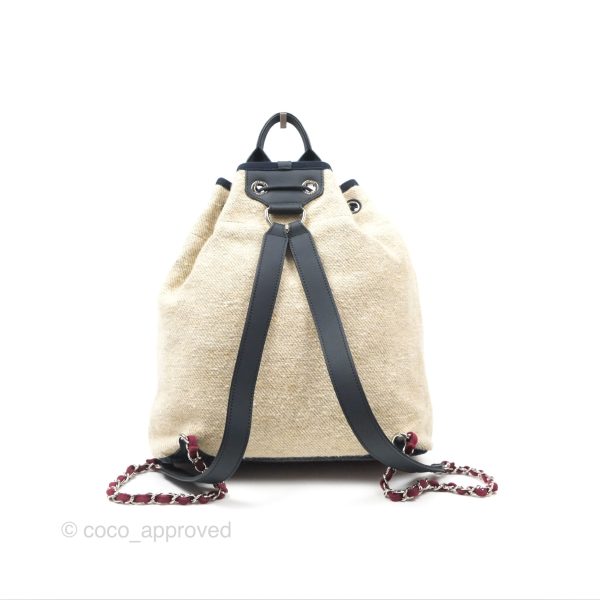 Chanel Canvas Deauville Backpack Beige Supply