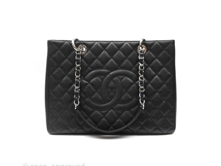 Chanel GST Black Caviar Silver Hardware Fashion