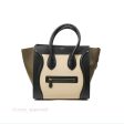 Celine Mini Luggage Bag Black Brown Ivory Calfskin Fashion