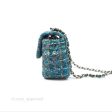 Chanel Mini Rectangular Flap Teal Tweed Gold Hardware on Sale