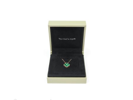 Van Cleef & Arpels Vintage Alhambra Holiday Pendant Malachite Diamond Yellow Gold Online