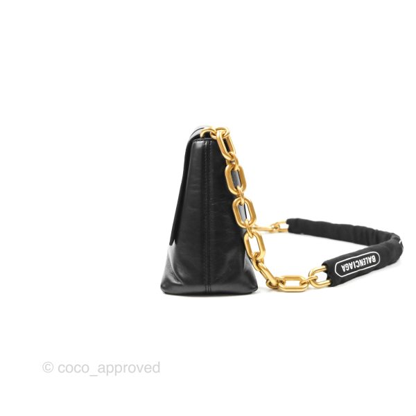 Balenciaga Small Downtown Black Shoulder Bag For Discount