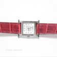 Hermès Heure H Watch Diamond Red Alligator Palladium Hardware Discount