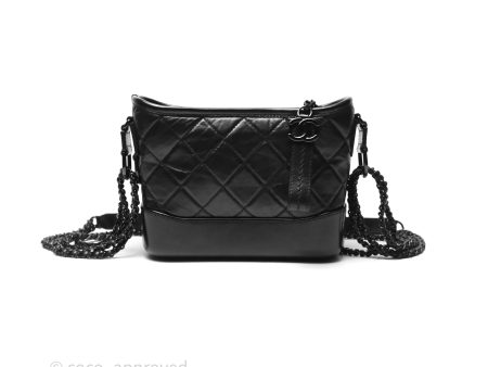 Chanel Small Gabrielle Hobo Quilted So Black Aged Calfskin Fashion