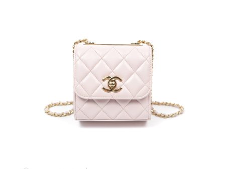 Chanel Mini Quilted Trendy CC Clutch With Chain Light Pink Lambskin Gold Hardware For Cheap