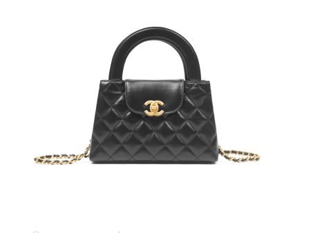 Chanel Kelly Bag Quilted Black Shiny Calfskin Aged Gold Hardware Fashion