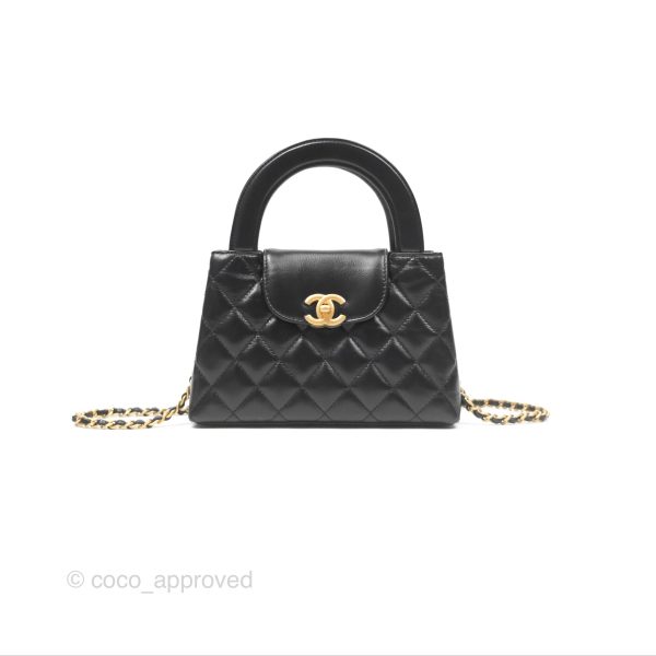 Chanel Kelly Bag Quilted Black Shiny Calfskin Aged Gold Hardware Fashion