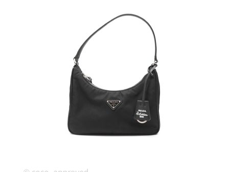 Prada Re-Edition 2005 Nylon Mini Bag Black Silver Hardware Discount