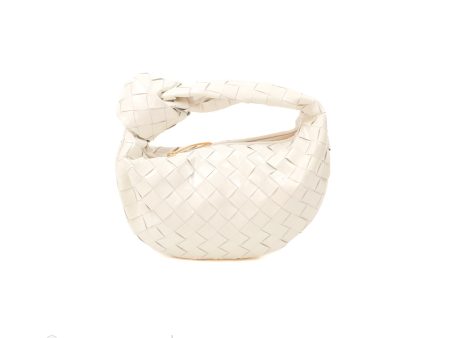 Bottega Veneta Mini Jodie Bag Intrecciato White Patent For Cheap