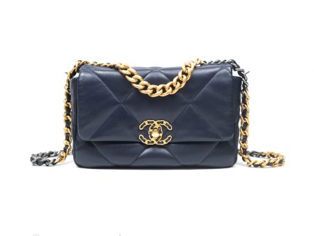 Chanel 19 Small Dark Navy Mixed Hardware Online Sale