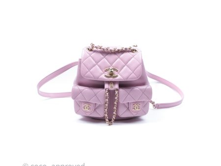 Chanel Mini Duma Backpack Pink Lilac Caviar Gold Hardware For Sale