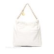 Chanel 22 Medium White Shiny Crumpled Calfskin Aged Gold Hardware For Discount