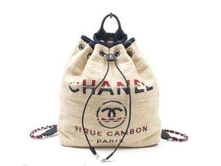 Chanel Canvas Deauville Backpack Beige Supply