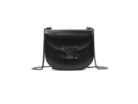 Celine Chain Besace Clea Shiny Calfskin So Black Online Hot Sale