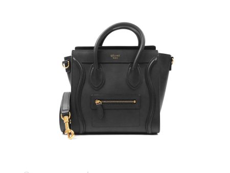 Celine Nano Luggage Bag Black Gold Hardware Discount