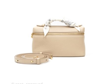 Loro Piana Extra Pocket L19 Cream Grained Calfskin Gold Hardware Online Sale