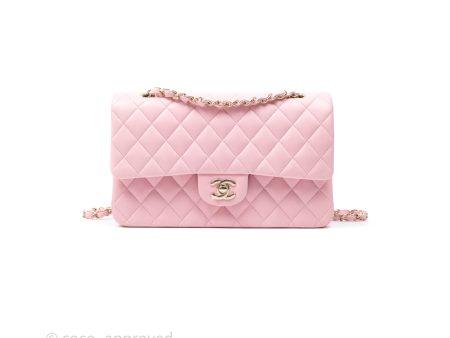 Chanel Classic M L Medium Flap Quilted Pink Lambskin Gold Hardware Cheap