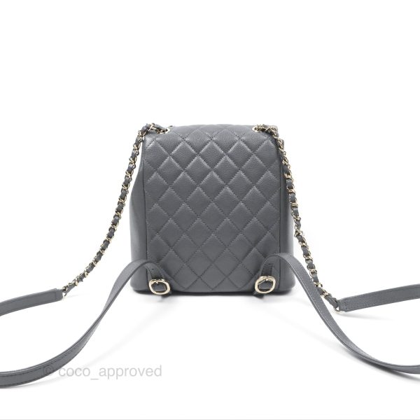 Chanel Duma Backpack Medium Grey Caviar Gold Hardware on Sale