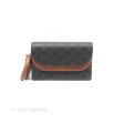 Celine Wallet On Strap Triomphe Canvas Tan Lambskin Hot on Sale