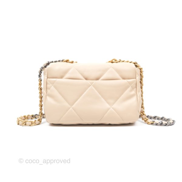 Chanel 19 Small Beige Lambskin Mixed Hardware Fashion