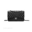 Chanel Jumbo Double Flap Black Caviar Silver Hardware⁣⁣ Hot on Sale